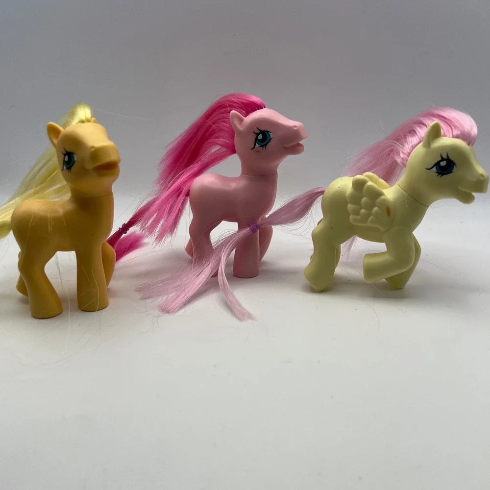 My Little Pony Retro Rainbow Mane 6 Lot of 3 Pinkie Pie Apple Jack Fluttershy